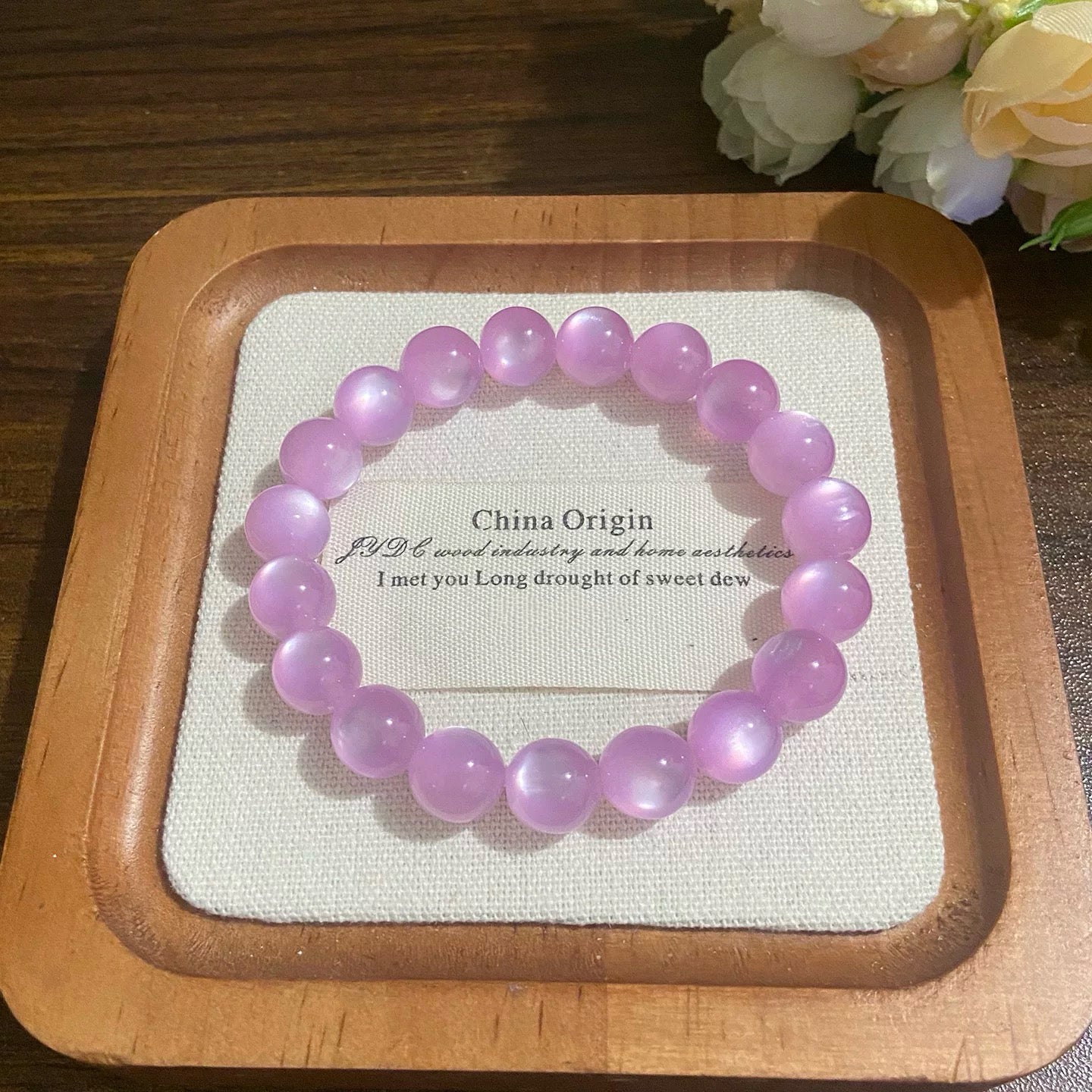 bracelet violet lavande, perles rondes
